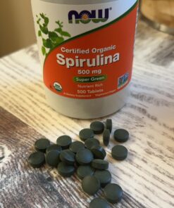 NOW Supplements, Organic Spirulina 500 mg with Vitamins, Minerals and GLA (Gamma-Linolenic Acid), 500 Tablets 500 Count (Pack of 1) 23 71P4VLYrlBL
