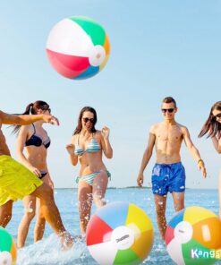 12-Pack Rainbow Inflatable Beach Balls Bulk for Kids & Adults I Inflatable Pool Party Favors Swimming Pool Toys I Kids Beach Toys for Beach Games I Kids Summer Toys Water Balls I Toddler Pool Toys Set 33 71P51uVsvL 1