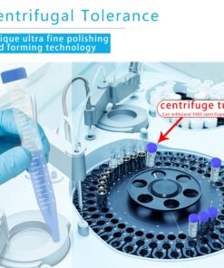 Bipee Plastic Centrifuge Tubes, 15ml, Conical Bottom, Graduated Marks, Blue Screw Cap, Pack of 100pcs 8 71P5sh7ZC L