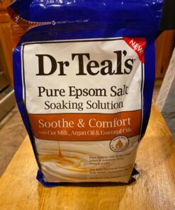 Dr Teal's Pure Epsom Salt, Soothe & Comfort with Oat Milk & Argan Oil, 3lbs (Packaging May Vary) 3 Pound (Pack of 1) 30 71P62lsGY2L