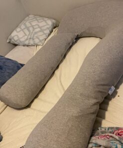 Pharmedoc Pregnancy Pillows, U-Shape Full Body Pillow – Jersey Cover Grey – Pregnancy Pillows for Sleeping – Body Pillows for Adults, Maternity Pillow and Pregnancy Must Haves U Grey 28 71P6GQR4zpL