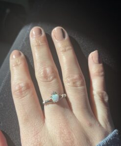 Oxford Diamond Co Sterling Silver Irish Claddagh Simulated Gemstone Promise Ring Available Lab Created White Opal 7 29 71P6kiGJjDL