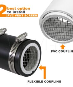 Raven R1509 3 inch PVC Termination Vent with Stainless Steel Screen and Drain Slot, White 35 71P7ZW7l1pL