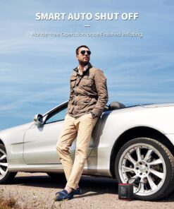 LASFIT AIR CR1 Tire Inflator Portable Air Compressor, 2in1 150PSI Cordless 12V DC Electric Auto Pump w/Digital Pressure Gauge, 3X Fast Inflation, 7800mAH Battery, LED Light for Car Bike Motorcycle Black 30 71P8dPyPaOL