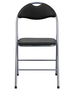 Flash Furniture HERCULES Series Black Vinyl Metal Folding Chair with Carrying Handle 1 Pack 14 71P8m2D36L