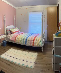 Amazon Basics Kid's Easy Care Microfiber Bed-in-a-Bag 5-Piece Bedding Set, Twin, Rainbow Stripe, Striped 15 71P9B9SPKL