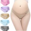 PIDAY Women's Under The Bump Cotton Maternity Hipsters Panties Multi Pack X-Small 5 Pack Beige/Blue/Pink/Purple/Grey 8 71PA3RS4 NL