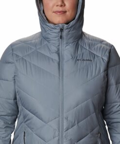 Columbia Women's Heavenly Long Hooded Jacket Tradewinds Grey 3X 18 71PAQvQkPS