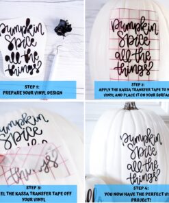 Kassa Transfer Tape Roll for Vinyl - Clear | 12 in x 12 ft, 5 Black Vinyl Sheets Included | Compatible with Cricut, Silhouette & Other Cutting Machines | for DIY Art Projects, Styling & Decorating 12" x 12 feet 29 71PAZxaI1sL