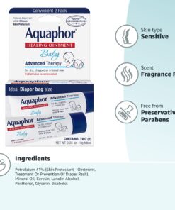 Aquaphor Baby Healing Ointment To-Go Pack - Advanced Therapy for Chapped Cheeks and Diaper Rash - Two .35 oz. Tubes 25 71PBXtGWNDL