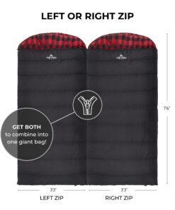 Alternative view of TETON Sports Celsius XXL Sleeping Bag, Cold-Weather Sleeping Bag for Adults, Camping Made Easy and Warm. Compression Sack Included Black XXL / 0F Degree / Left Zip