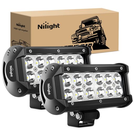 Nilight Led Light Bar 2PCS 36w 6.5Inch Spot Led Off Road Lights Super Bright Driving Fog Light Boat Lights Driving Lights Led Work Light SUV Jeep Lamp 36w Led Light