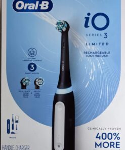 Oral-B iO Series 3 Limited Rechargeable Electric Powered Toothbrush, Black with 2 Brush Heads and Travel Case - Visible Pressure Sensor to Protect Gums - 3 Modes - 2 Minute Timer 53 71PCBgvvvL