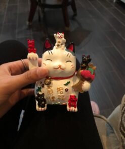 Feng Shui Maneki Neko Lucky Cat Coin Bank for Wealth 22 71PCHeTHuaL