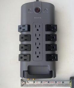 Belkin Surge Protector Power Strip w/ 8 Rotating & 4 Standard Outlets - 8ft Sturdy Extension Cord w/ Flat Pivot Plug for Home, Office, Travel, Desktop & Charging Brick - 4320 Joules of Protection 1 Pack 43 71PCxsTeqFL