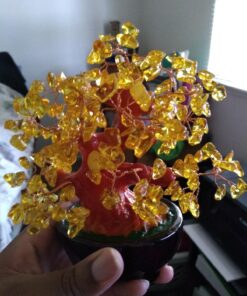 Parma77 Citrine Crystal Tree, Yellow Healing Crystals Gemstone Bonsai Tree Money Tree, Yellow Room Decor Cubicle Office Desk Decor for Women, Feng Shui Wealth and Luck Spiritual Gifts for Women Gold 30 71PDFHnaT2L