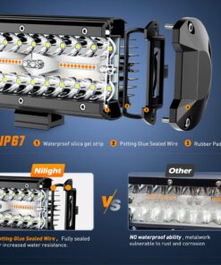 Nilight 26Inch 540W LED Light Bar Spot Flood Amber White Strobe 6 Modes with Memory Function Off-Road Truck Car ATV SUV Cabin Boat with 16AWG Wiring Harness Kit-1 Lead, 2 Years Warranty Amber&White 6 Modes 18 71PDjyuDXpL