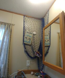 Bilipala Decorative Fish Netting, Fishing Net Decor, Ocean Pirate Beach Theme Party Decorations, Mediterranean Decor, Blue 23 71PEI0q5hUL