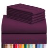 LuxClub 6 PC Full Sheet Set, Rayon Made from Bamboo Bed Sheets, Deep Pockets 18" Eco Friendly Wrinkle Free Cooling Bed Sheets Machine Washable Hotel Bedding Silky Soft - Eggplant Full 2 71PEiPL3QEL