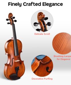 AW 4/4 Full Size Violin Set Matte Fiddle Stradivari Copy Style with Case Rosin Shoulder Rest for Beginner Chlid with Carry Case Gift 4/4 & Matte 17 71PExonr6cL