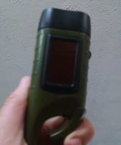 MECO Hand Cranking Solar Powered Rechargeable Flashlight Emergency LED Flashlight Carabiner Dynamo Quick Snap Clip Backpack Flashlight Torch Weather Ready, 8 Lumen - Green 33 71PFKUBjJL