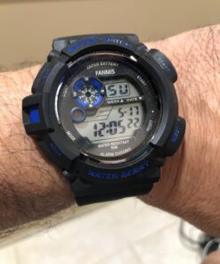FANMIS Mens Military Multifunction Digital LED Watch Electronic Waterproof Alarm Quartz Sports Watch Blue 28 71PFSzrnitL