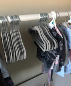 Amazon Basics Kids Velvet, Non-Slip 11.6" Clothes Hangers, Pack of 30, Gray Baby Size 11.6" 30-Pack 30 71PFZ46hgjL