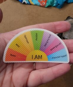 Cusprtm 48 Pcs Anxiety Sensory Stickers, 2 Textured Tactile Rough Calm Stickers Large Size Breathing Stickers Mindfulness Stickers for School Office Classroom Adults Teens Sensory Items 54 71PGMfdmvzL