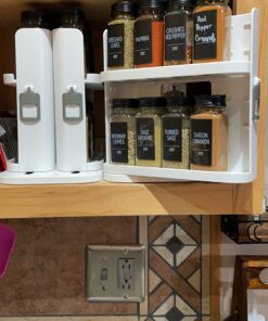 Cabinet Caddy SNAP! Sliding Spice Rack Organizer for Cabinet, Just Pull & Rotate, 3 Snap-In Shelves Adjust for 5 Levels of Storage, Magnetic Modular Design, Non-Skid Base, 8.9”H x 6.1”W x 10.8”D 45 71PGjVgEqwL