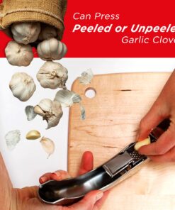 Kuhn Rikon Epicurean Garlic Press, Stainless Steel, 6.5 x 1 x 1.5 inches, Silver 26 71PH6soMzBL