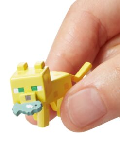 Alternative view of Attacking Ghast, Ocelot with Fish & Steve with Mismatch Armor Mini Figure (3 Pack)