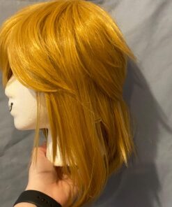 Linfairy Short Blonde Wig Halloween Cosplay Wig For Men Braid with 2 Elf Ear 62 71PHh7UX5dL