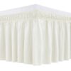 Biscaynebay Wrap Around Bed Skirts for Queen Beds 15" Drop, Ivory Adjustable Elastic Dust Ruffles Easy Fit Wrinkle & Fade Resistant Silky Luxurious Fabric Machine Washable Queen-15" Drop 53 71PHt68XCVL