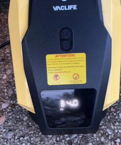 VacLife Portable Air Compressor - Air Pump for Car Tires (up to 50 PSI), 12V DC Tire Pump for Bikes (up to 150 PSI) w/ LED Light, Digital Pressure Gauge, Model: ATJ-1166, Yellow (VL701) Large 47 71PIy3LI48L