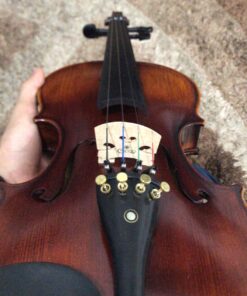 Mendini By Cecilio Violin - MV500+92D - Size 4/4 (Full Size), Black Solid Wood - Flamed, 1-Piece Violins w/Case, Tuner, Shoulder Rest, Bow, Rosin, Bridge & Strings - Adult, Kids Size: 4/4 (Full Size) 86 71PJTAFcLL