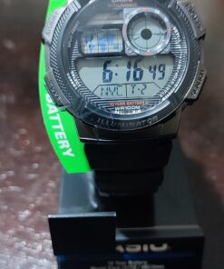 Casio Men's AE1000W-1BVCF Silver-Tone and Black Digital Sport Watch with Black Resin Band 21 71PJWgpd9gL
