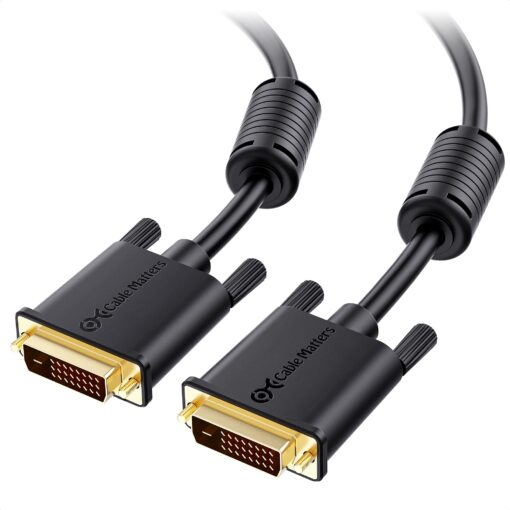 Cable Matters DVI to DVI Cable with Ferrites (DVI Dual Link Cable, DVI D Cable) 10 Feet