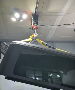 Partsam 440Lbs Lift Electric Hoist Crane Remote Control Power System, 110V Electric Hoist Zinc-Plated Steel Wire Overhead Crane Garage Ceiling Pulley Winch w/Straps (w/Emergency Stop Switch) 45 71PMCpLSteL