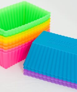 Pantry Elements Rectangular Silicone Cupcake Liners for Baking 12-Pack Reusable Non-Stick BPA Free Muffin Liners Baking Cups Molds for Baking, Bento Box Accessories, Moldes de Silicona Para Reposteria Rectangular 12-Pack Vibrant Rainbow Collection 27 71PMSPt9CoL 1