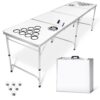 GoPong 8 Foot Portable Beer Pong / Tailgate Tables (Black, Football, American Flag, or Custom Dry Erase) 8-Feet