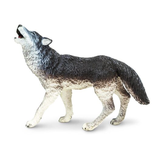 Safari Ltd. Gray Wolf Figurine - Detailed 3.75" Plastic Model Figure - Fun Educational Play Toy for Boys, Girls & Kids Ages 1+