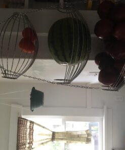 Home Basics 3-Tier Adjustable Chrome Heavy Duty Wire Hanging Fruit or Vegetable Kitchen Storage Baskets, Chrome Finish, Hammock Style 29 71PN6CeaevL