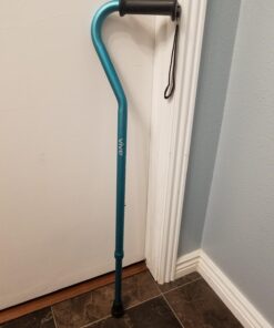 Vive Walking Cane - Ergonomic Offset Patented Hand Grip - Lightweight Adjustable Walking Aid for Men, Women, Elderly - Non-Slip Tip, Sturdy Mobility Aid for Seniors, Supports Up to 250lbs (Purple) Teal 29 71POD8wIDAL