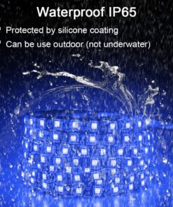 ALITOVE 16.4ft 5050 Blue LED Flexible Strip Ribbon Light Black PCB DC 12V 5M 300 LEDs Waterproof IP65 for Home Garden Commercial Area Lighting, Without Power Supply SMD Style-NO Power 27 71POdLlewL