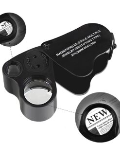 JARLINK 2 Pack 30X 60X Illuminated Jewelers Eye Loupe Magnifier, Foldable Jewelry Magnifiers with Bright LED Light for Gems, Jewelry, Coins, Stamps, etc (Black) Black 16 71PPoecDc0L