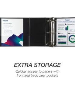 Samsill Titan Extra Large 6 Inch 3 Ring View Binder - Non-Stick Customizable Clear View Cover - Locking D-Ring - Holds Over 1250 Sheets - Black 1-Pack 6-Inch 11 71PQkatdL
