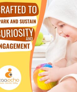 caaocho Pure Natural Rubber Sensory Ball Rainbow 4" - BPA Free Baby Ball Toy, for Sensory Play, Perfect Bouncer, Gentle Squeaking 12 71PQqNSiFSL