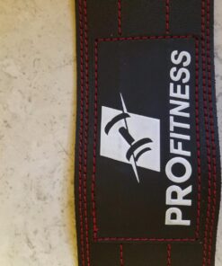 Weight Lifting Belt (5mm Thick) - Leather Weight Lifting Belt for Women & Men - Functional Workout Belt - Gym Belt for Weightlifting, Powerlifting, Squat & Deadlift - Adjustable Weightlifting Belt Black/Red Medium 49 71PTiaIM16L