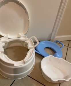 Primo 4-in-1 Complete Toilet Trainer & Step Stool, with Blue Seat, White 49 71PU2MOYXL