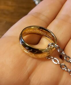 LUREME Engraved Gold Plated Stainless Steel Ring Pendant Chain Necklace A1000001 43 71PUGXvsGqL